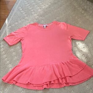 Pink Ruffle Hem Top
